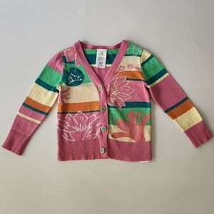 Disney Colorful Striped Tiana Cardigan with Floral Design